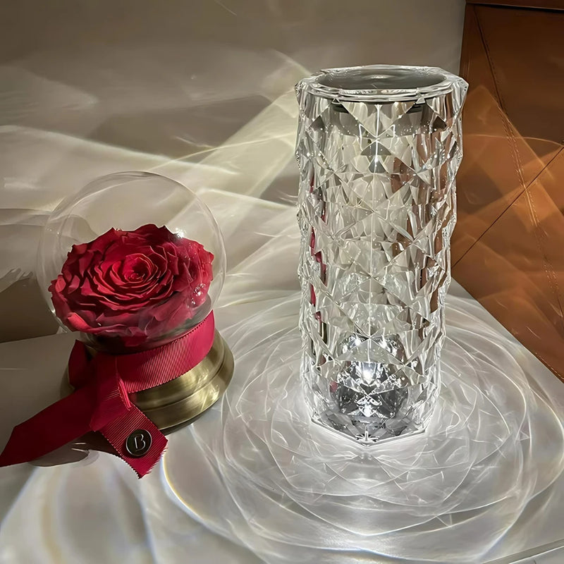 Glowsé - Luminária Cristal Touch – Elegância em Luz com Controle de Toque e Cores Variáveis