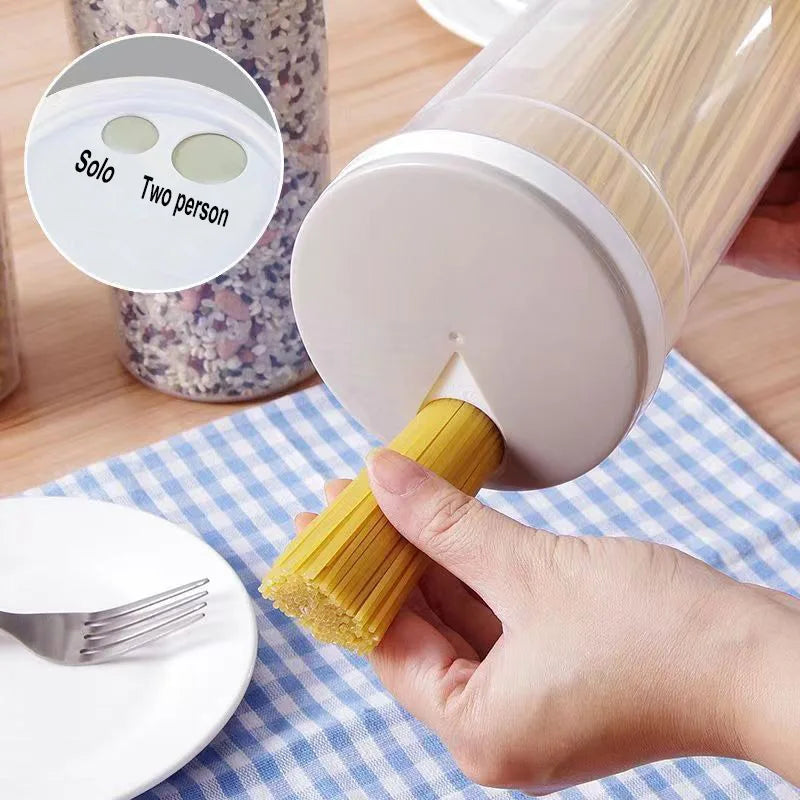 NoodleKeeper® - Porta-Macarrão Hermético – Organizador de Alimentos com Dosagem Precisa