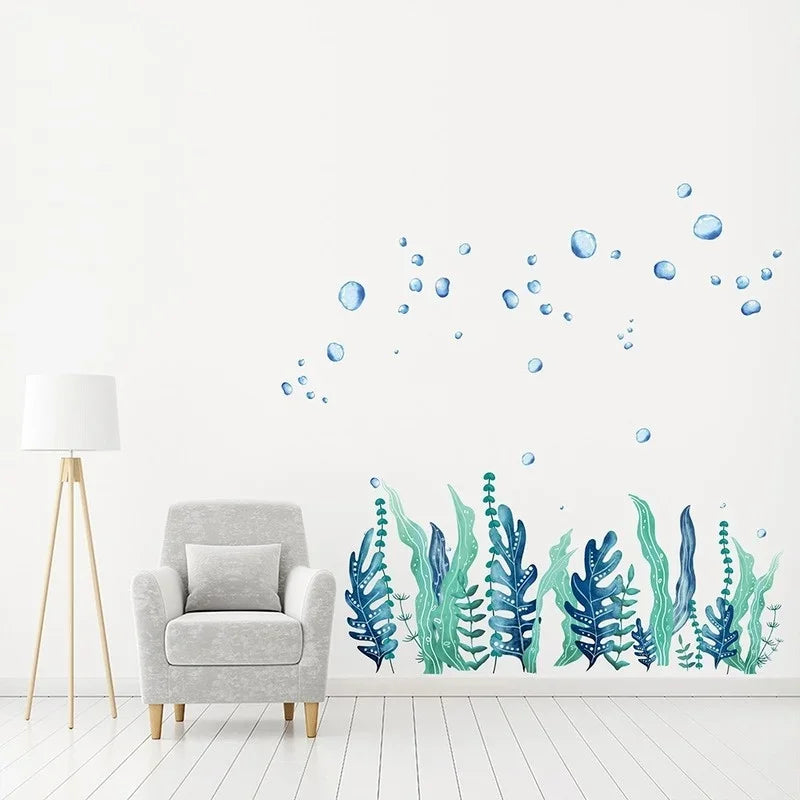 Aqua® – Adesivos Decorativos de Bolhas e Algas Marinhas para Parede