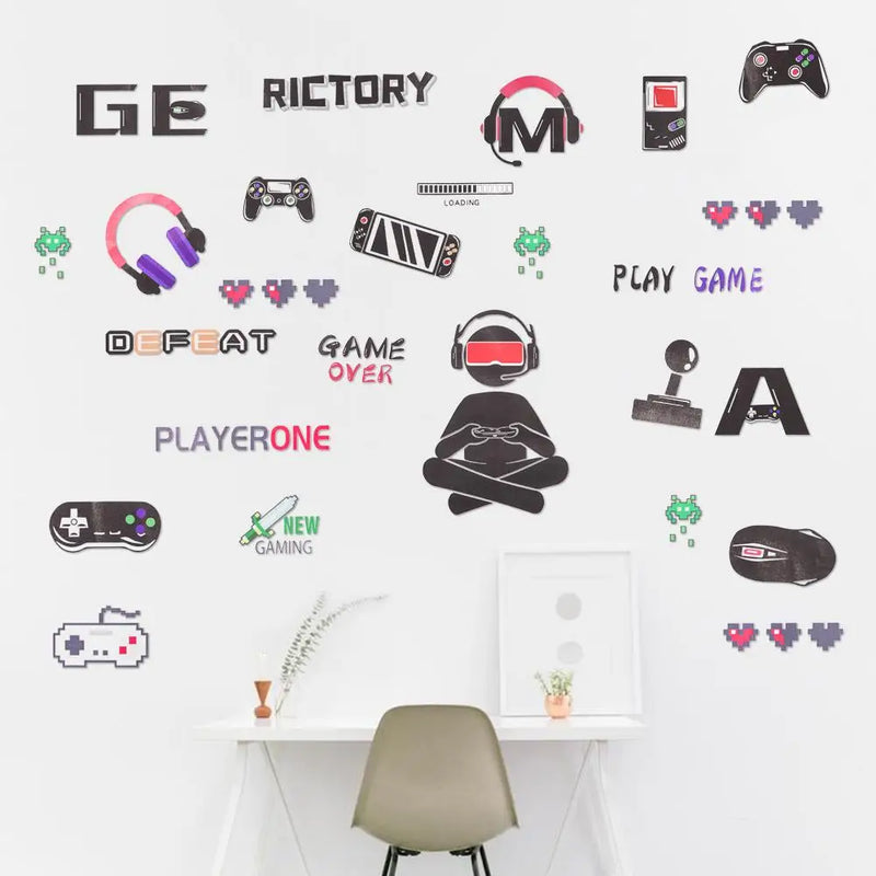 GameScape® - Adesivo de Parede Gamer – Decoração Perfeita para Quartos e Salas de Jogos