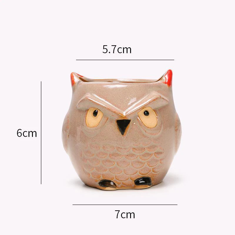 OwlPot® – Vaso de Flores de Coruja de Cerâmica para Decoração de Jardim e Escritório