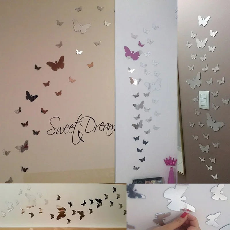 Flutter® – Adesivos Decorativos 3D de Borboletas Espelhadas 🦋✨