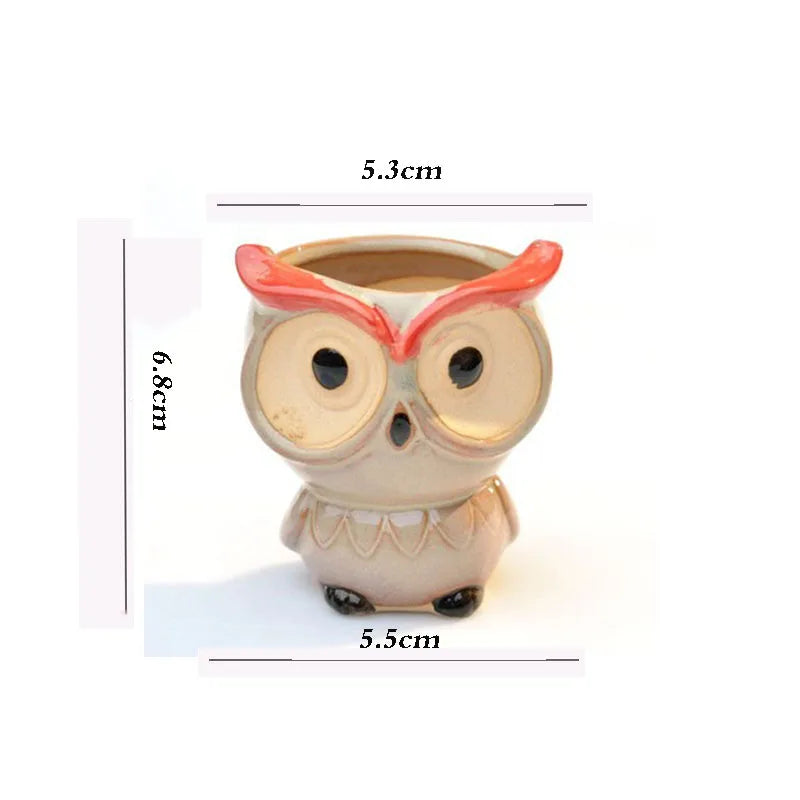 OwlPot® – Vaso de Flores de Coruja de Cerâmica para Decoração de Jardim e Escritório