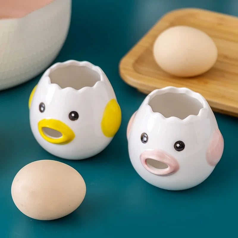 EggChick® – Separador de Gemas e Claras em Cerâmica com Design Criativo