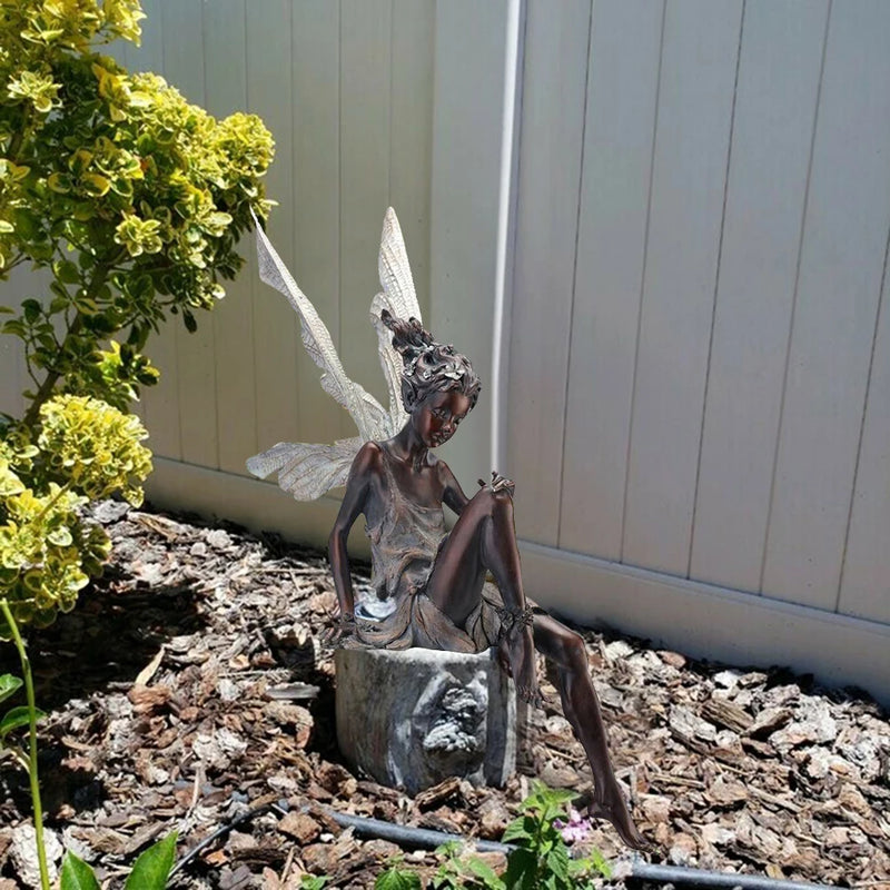 Fairyblossom® - Estátua Fada Floral – Escultura Decorativa para Jardim e Paisagismo