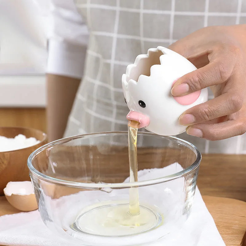 EggChick® – Separador de Gemas e Claras em Cerâmica com Design Criativo