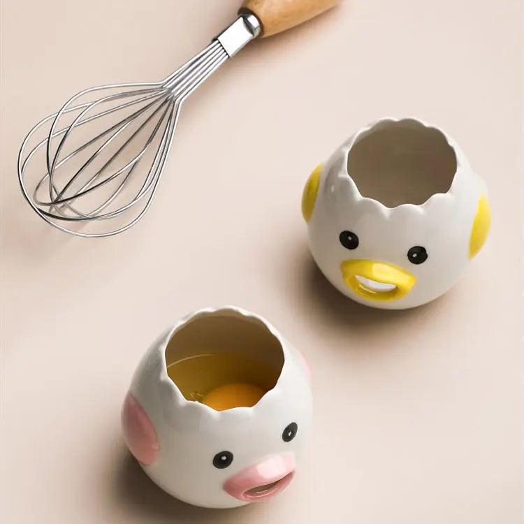 EggChick® – Separador de Gemas e Claras em Cerâmica com Design Criativo