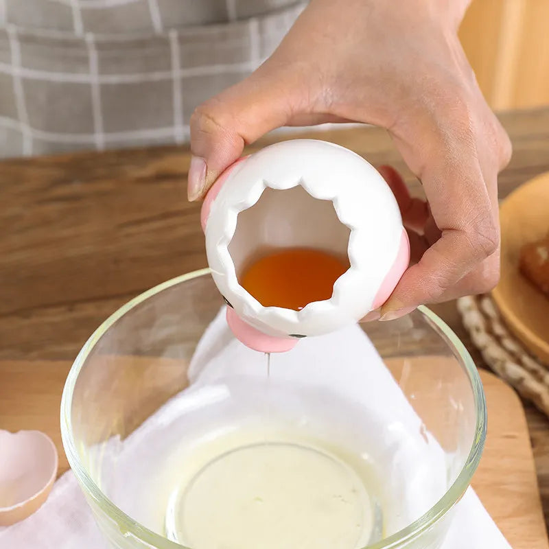 EggChick® – Separador de Gemas e Claras em Cerâmica com Design Criativo