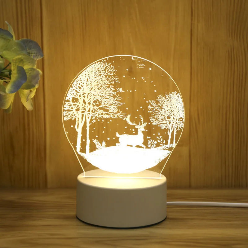 Lume® – Luminária LED 3D Romântica em Acrílico