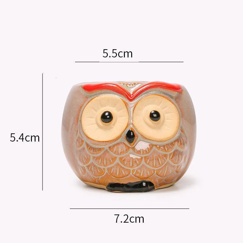 OwlPot® – Vaso de Flores de Coruja de Cerâmica para Decoração de Jardim e Escritório