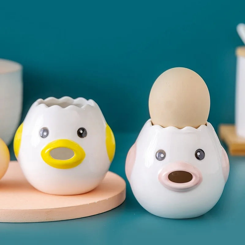 EggChick® – Separador de Gemas e Claras em Cerâmica com Design Criativo
