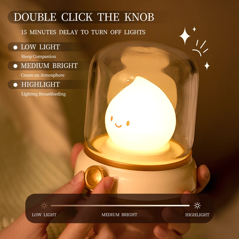 GlowCub – Luminária Cartoon Portátil USB Recarrregável