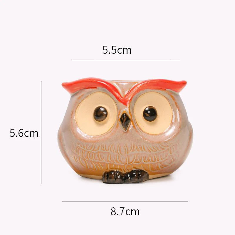 OwlPot® – Vaso de Flores de Coruja de Cerâmica para Decoração de Jardim e Escritório