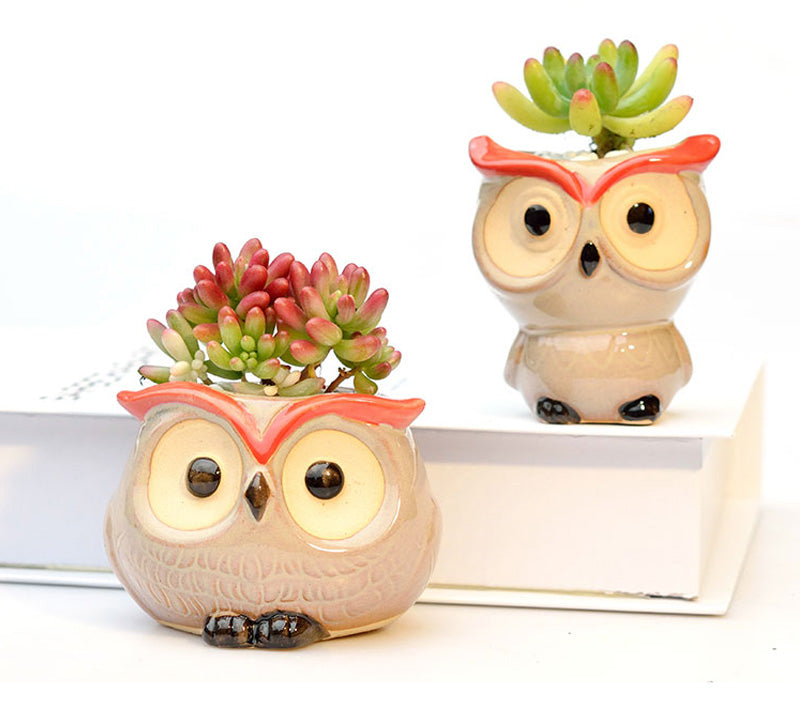 OwlPot® – Vaso de Flores de Coruja de Cerâmica para Decoração de Jardim e Escritório
