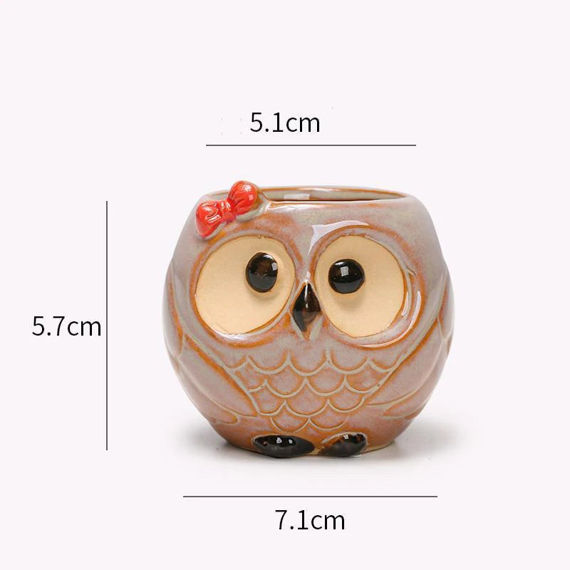 OwlPot® – Vaso de Flores de Coruja de Cerâmica para Decoração de Jardim e Escritório