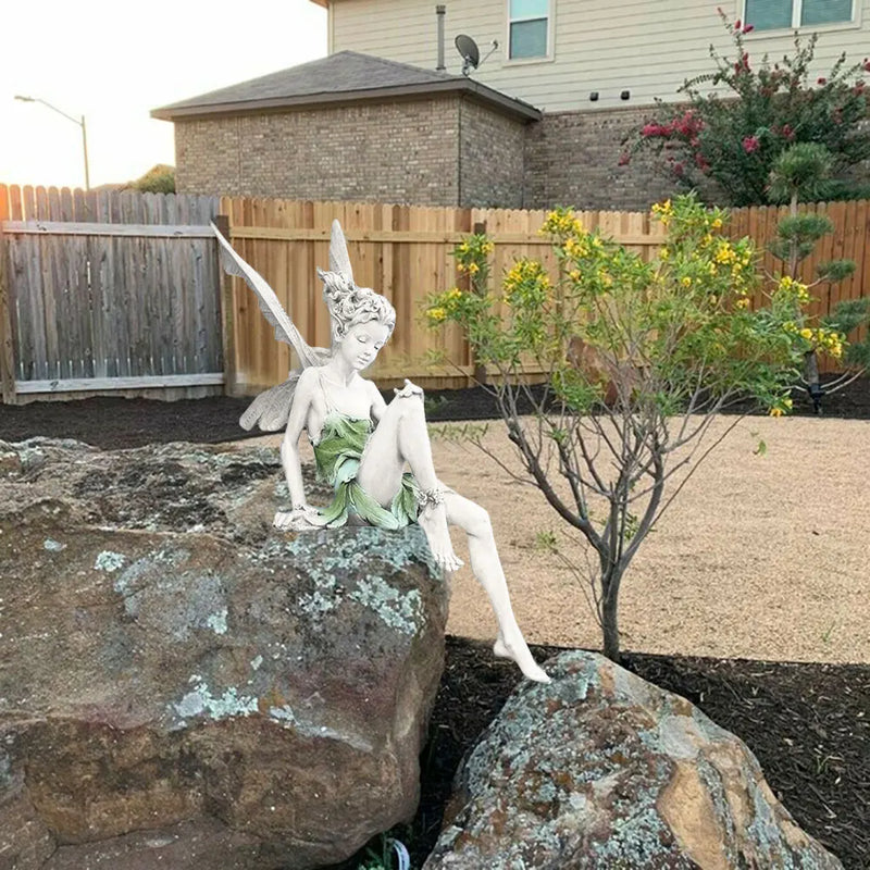 Fairyblossom® - Estátua Fada Floral – Escultura Decorativa para Jardim e Paisagismo