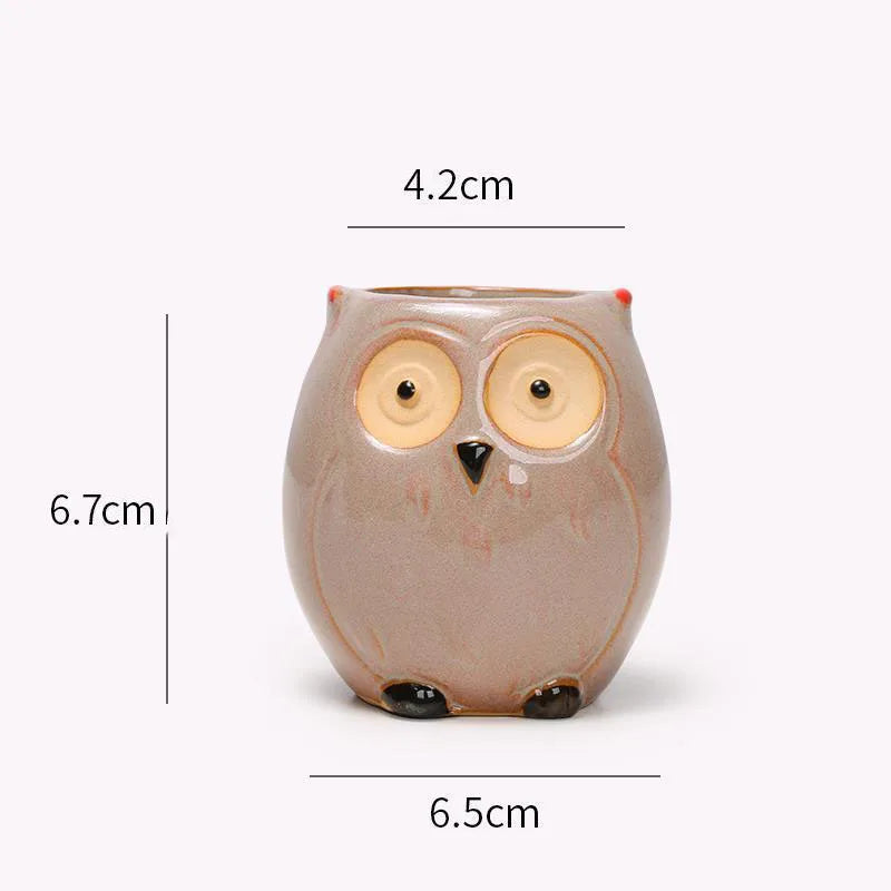 OwlPot® – Vaso de Flores de Coruja de Cerâmica para Decoração de Jardim e Escritório