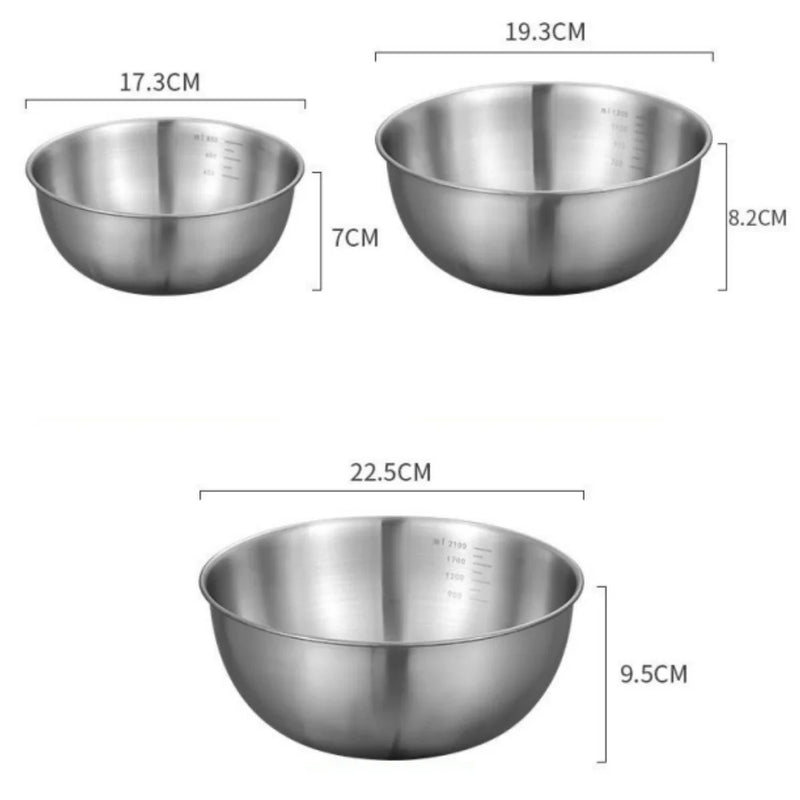 MixPro® – Conjunto de Tigelas de Aço Inoxidável com Medidor para Cozinha