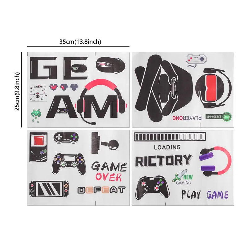 GameScape® - Adesivo de Parede Gamer – Decoração Perfeita para Quartos e Salas de Jogos